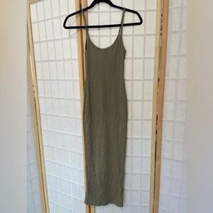 Vesey Olive bodycon midi dress